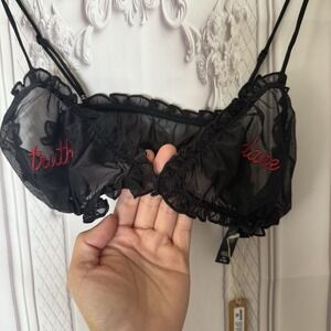 Skims Truth Or Dare Sleepover Triangle Bralette In Onyx Size XS NWT Sold Out